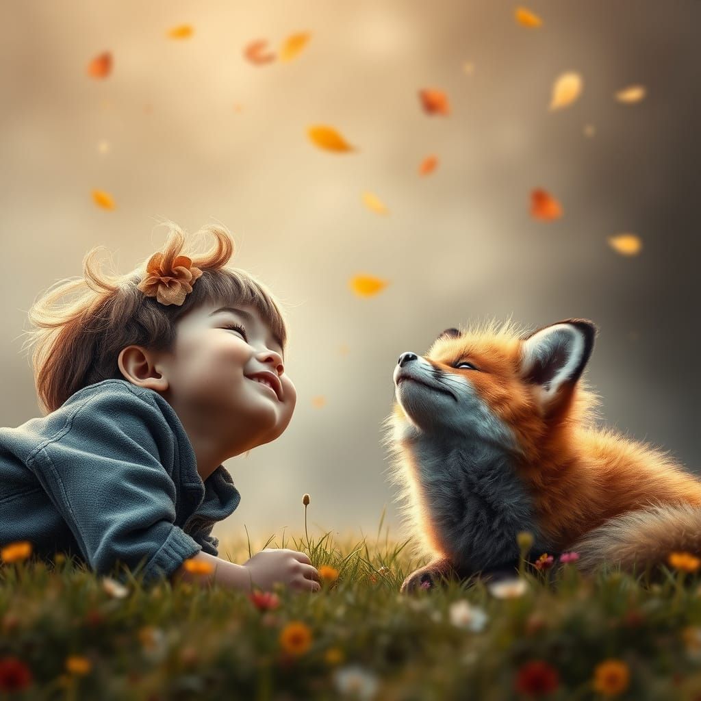 Whimsical Autumn Friends Bask in Sunlit Bliss