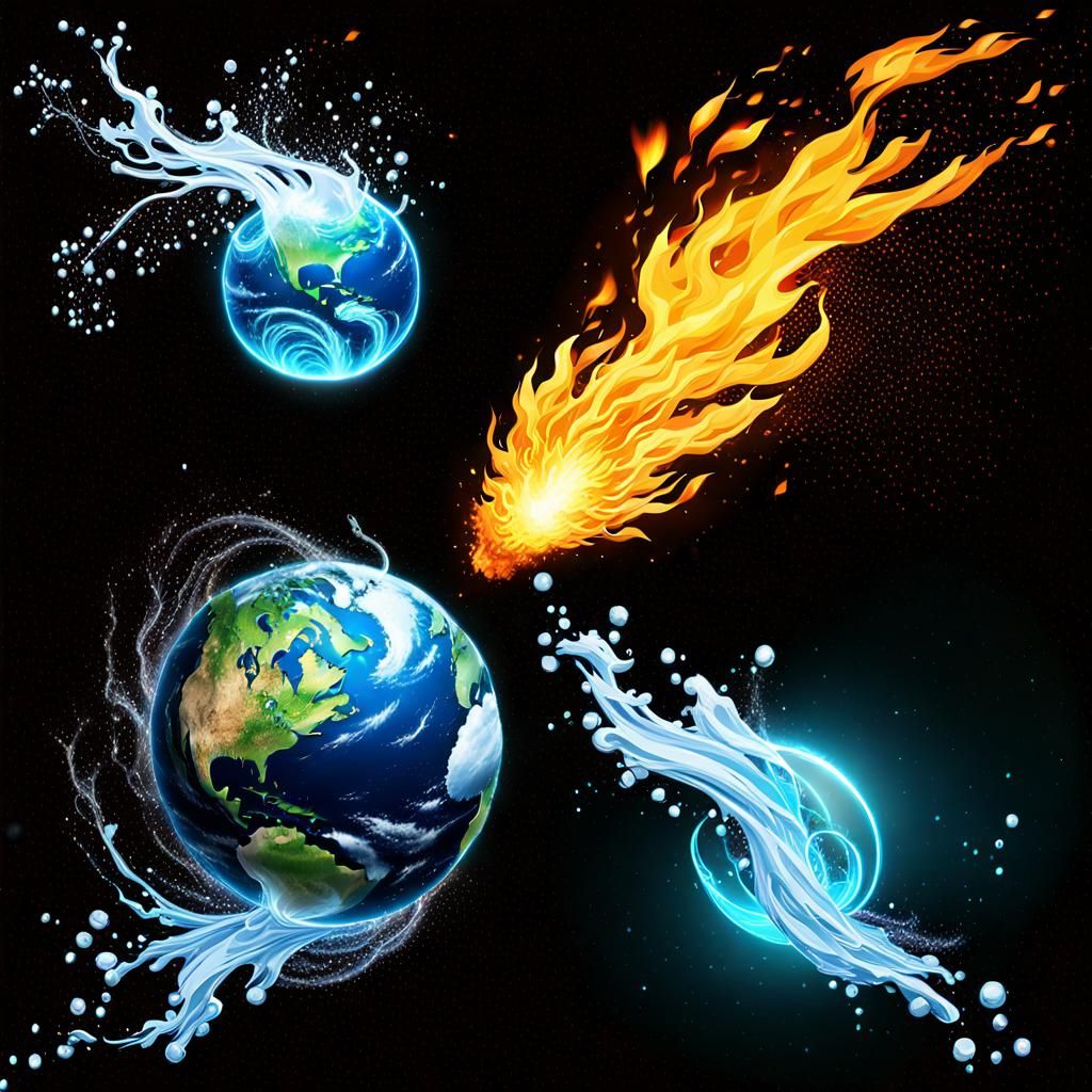 Four Elementals: Earth, Air, Fire, and Water