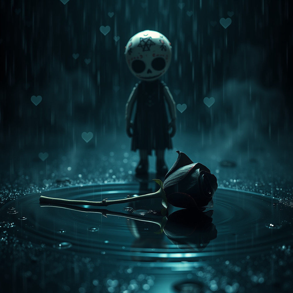 Voodoo Doll in Heart Rain, Dark Fantasy Art