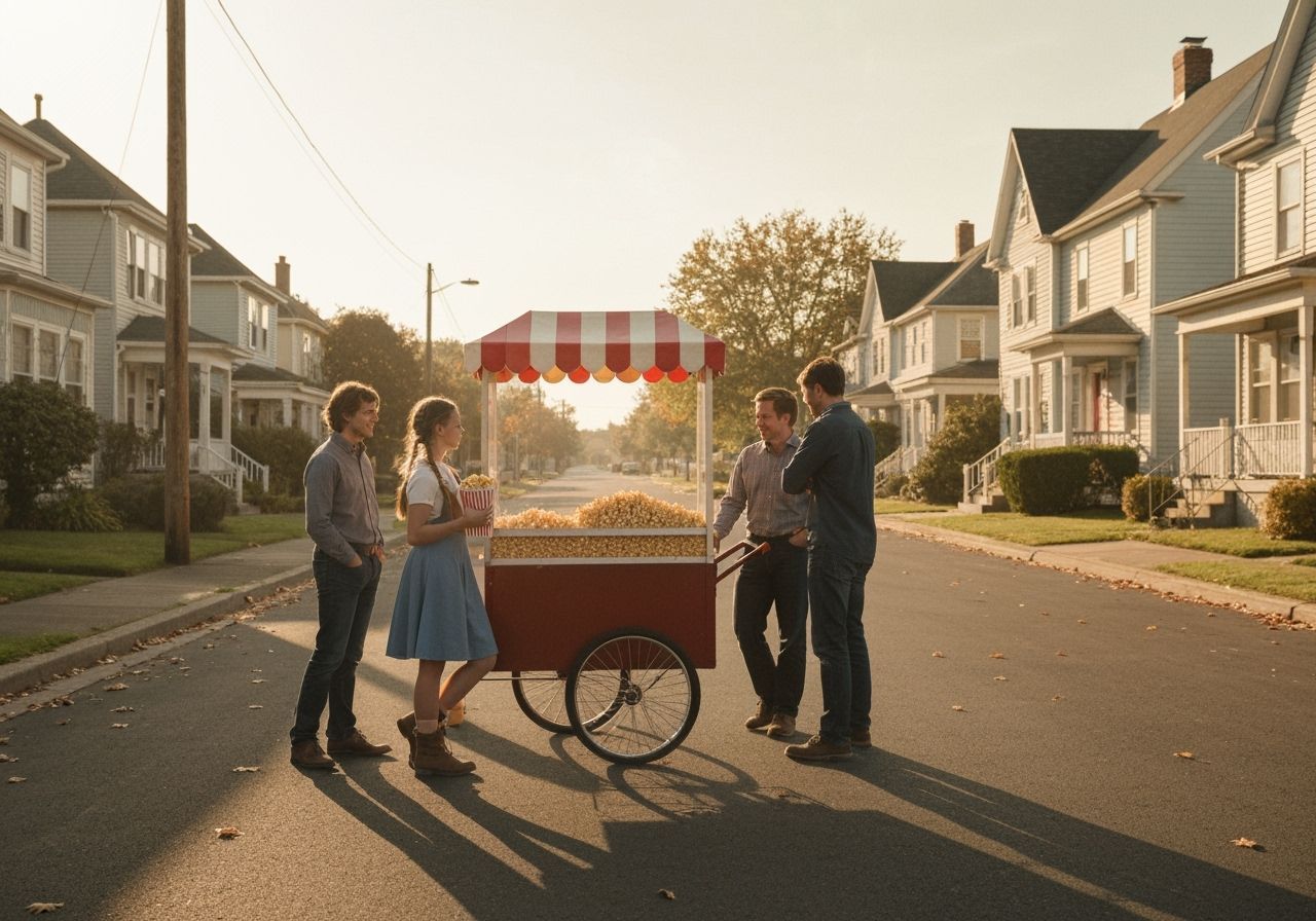 Nostalgic Americana: Teenagers and Popcorn in Golden Light