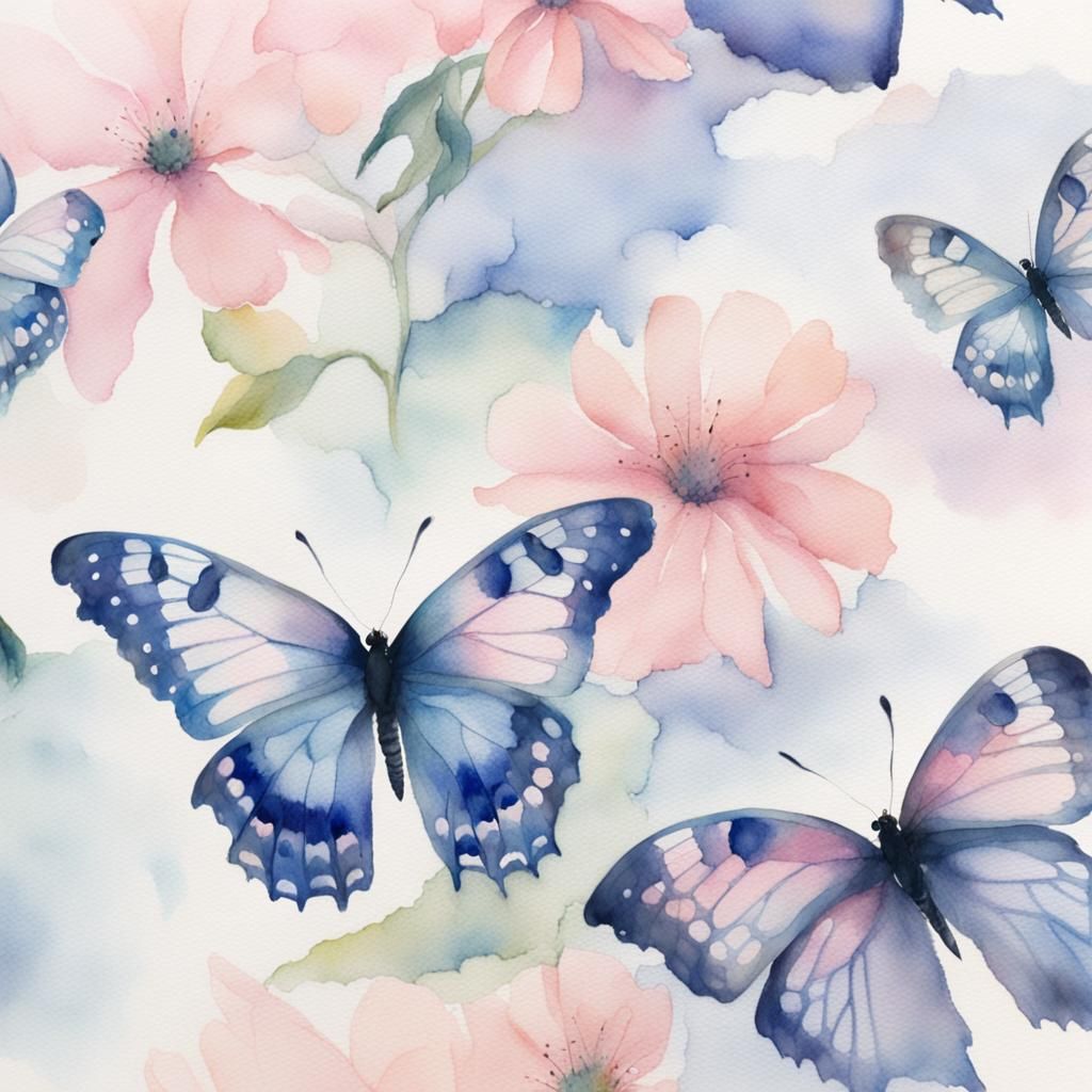 Ethereal Butterfly in Impressionistic Watercolor Style