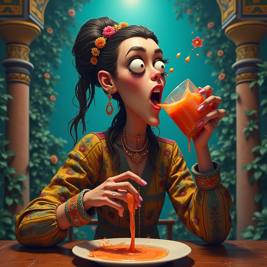 Comical Woman's Ordeal in High-Fantasy Setting