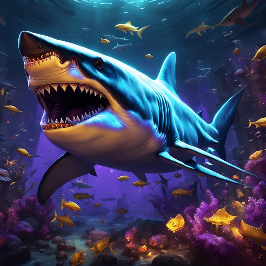 Dying Shark: Dark Fantasy Concept Art