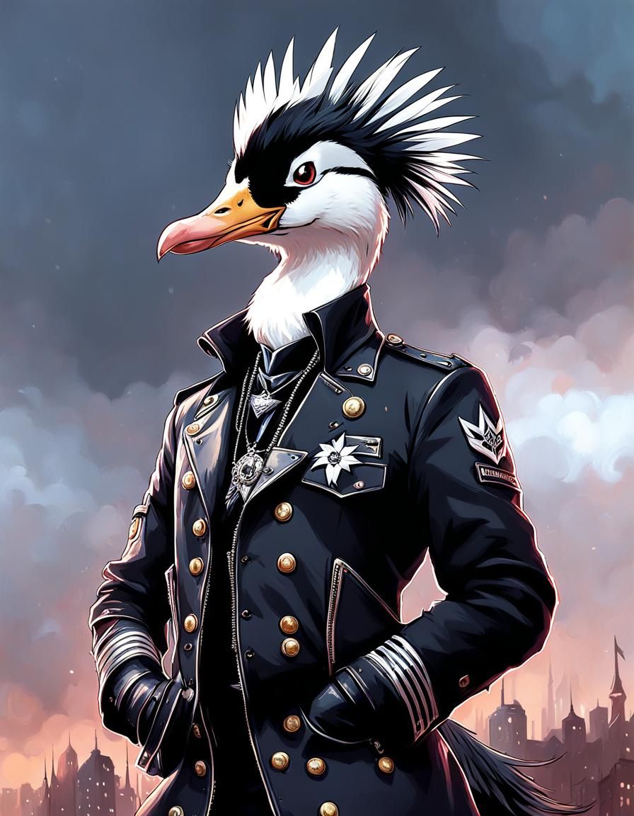 Cyberpunk Goose: Futuristic Digital Art