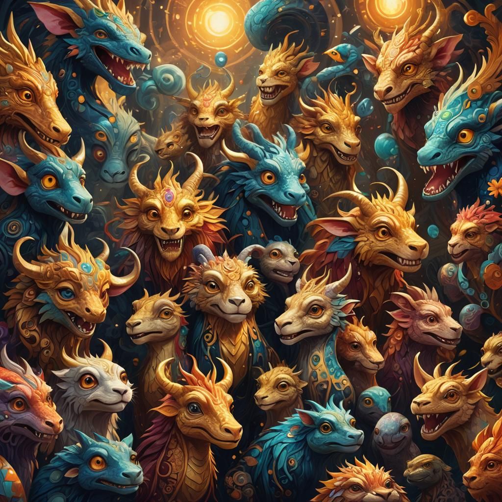 Hilarious Global Creatures in Detailed Digital Art