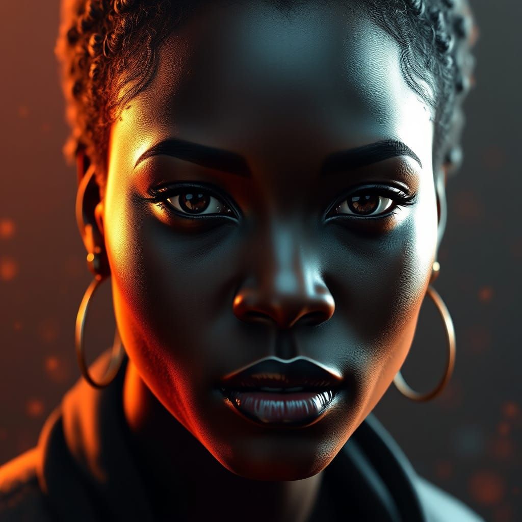 Sultry African Goddess in Triadic Hues