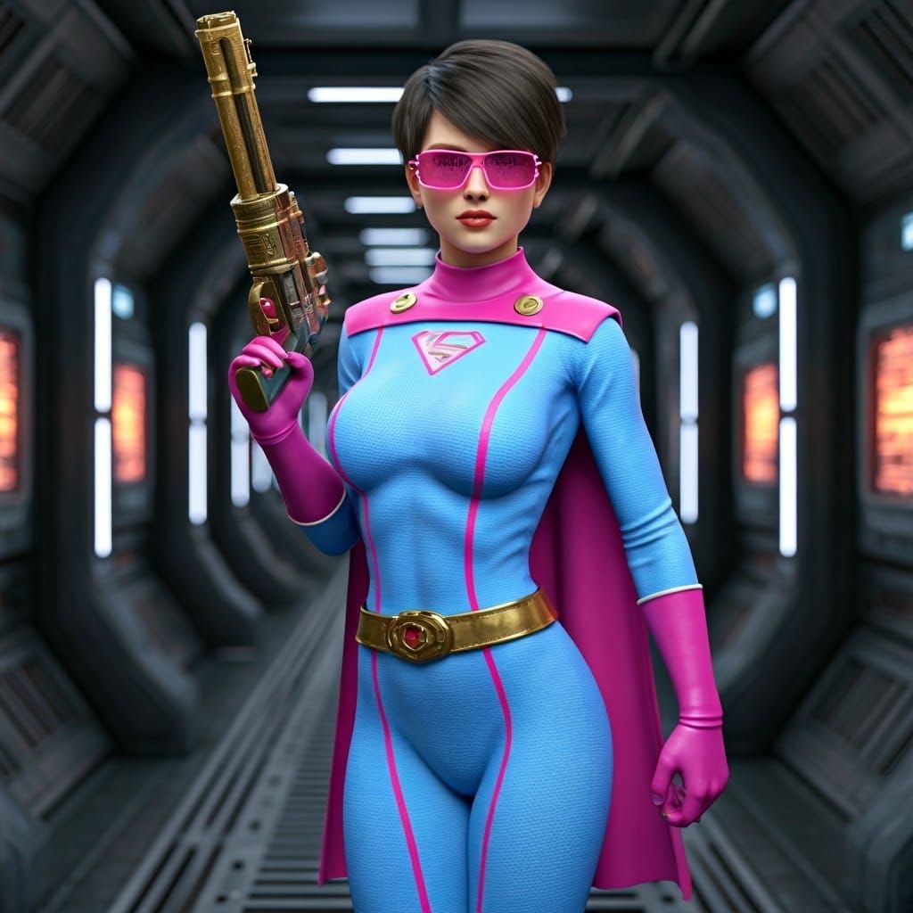 Retrofuturistic Space Heroine in Epic Battle Gear