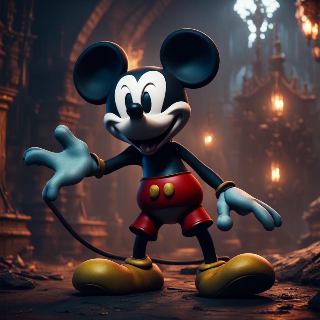 Evil Mickey Mouse: Detailed Matte Painting