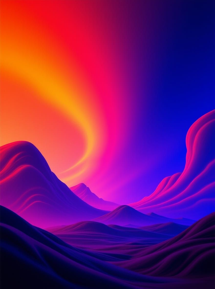 Vivid Neon Mural in a Futuristic Style