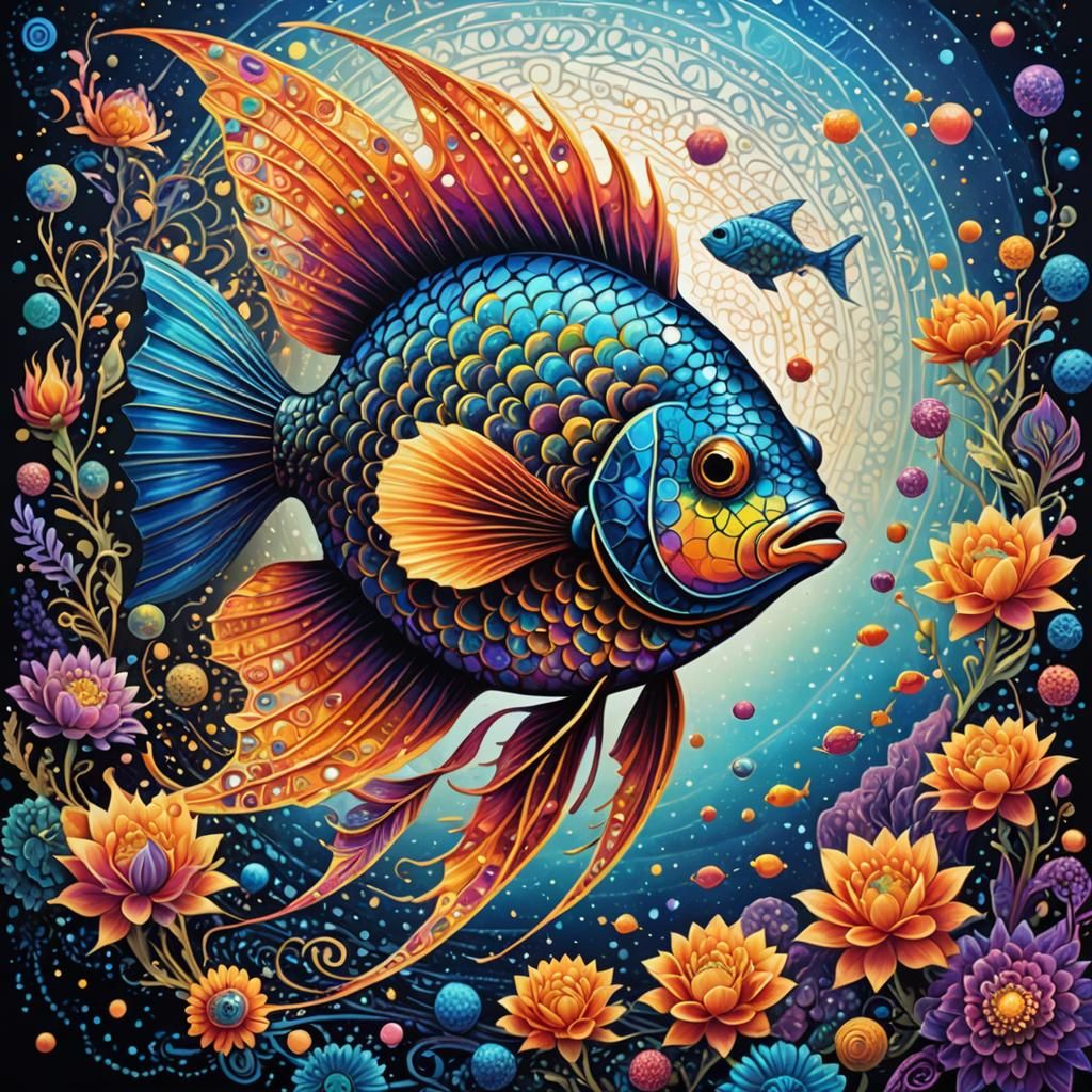Cosmic Fish in Space: Holographic Mixed Media