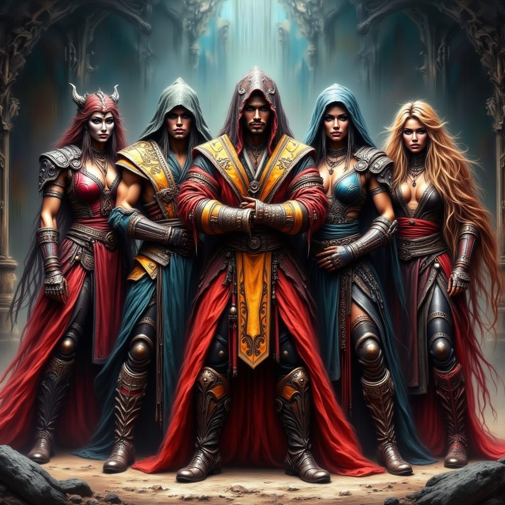 Mortal Kombat Team in Realistic, Vibrant Style