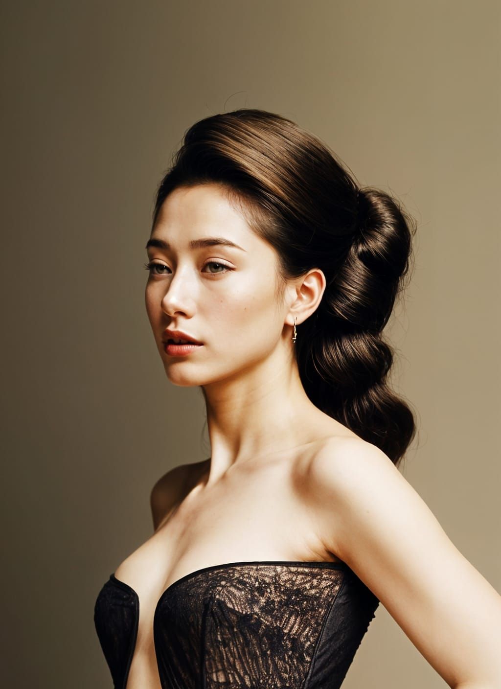 Elegant Cafe Scene: Hyperrealistic Portrait in Soft Light