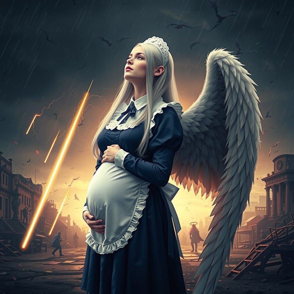 Angel of War in Elegant French Maid Attire