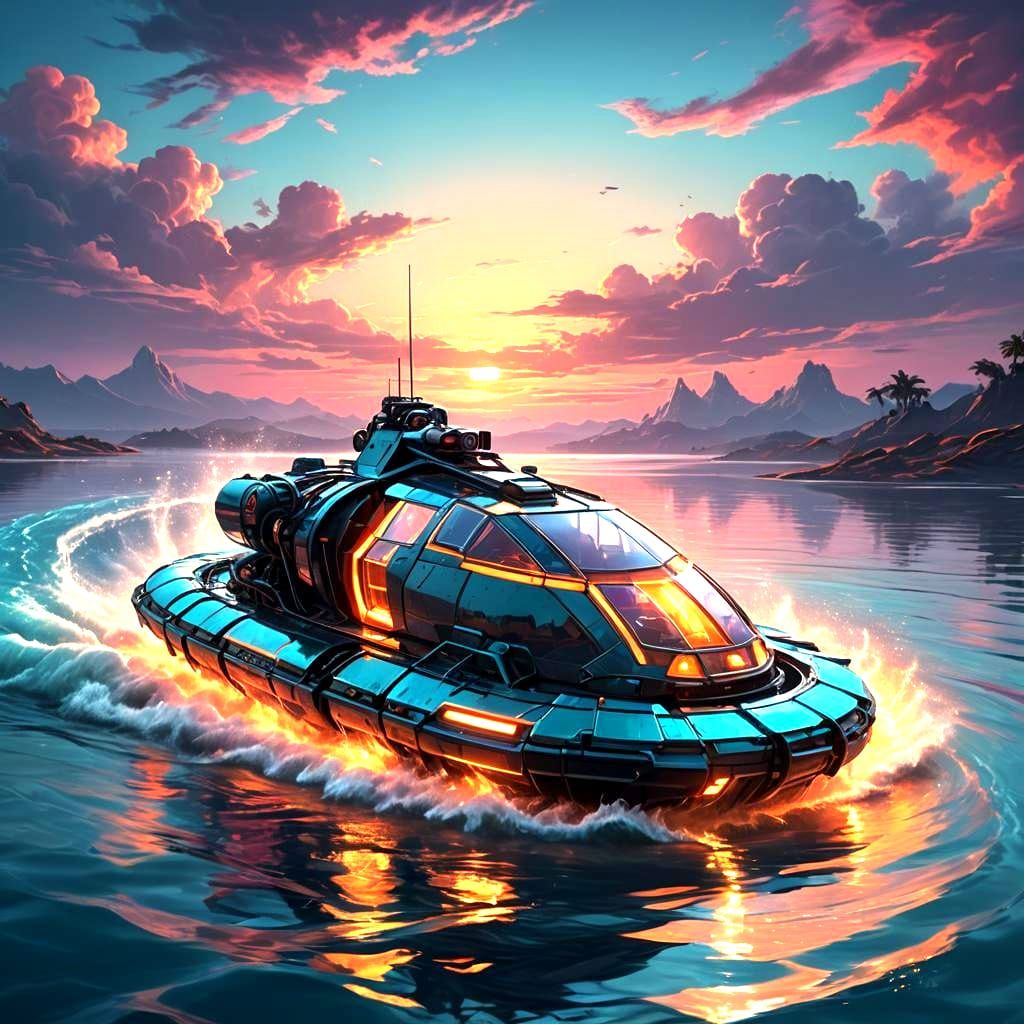 AquaFlare Hovercraft Gliding Across Land and Sea