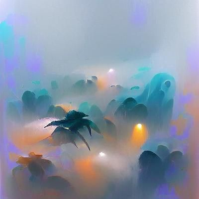 Ethereal Scene: AI Interpretation of Mist