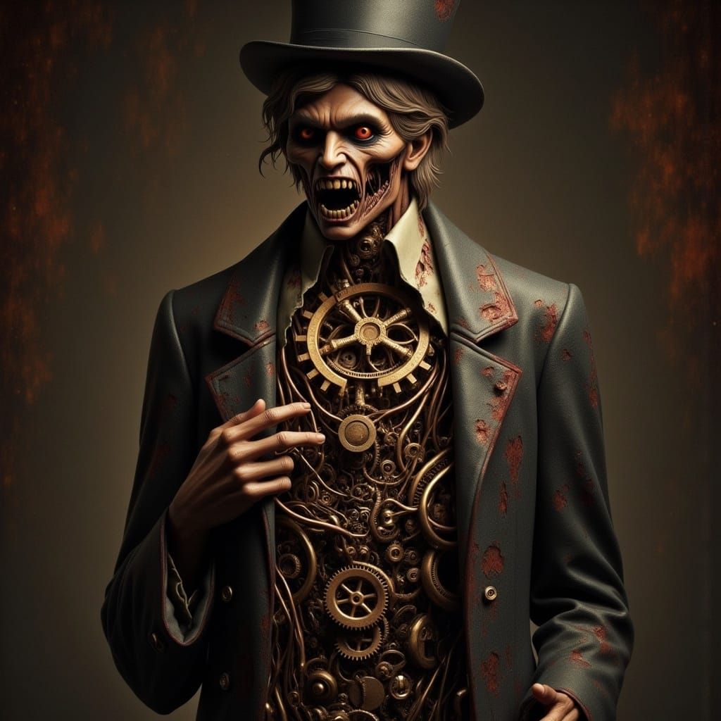 Hollowed Man with Biomechanical Gears