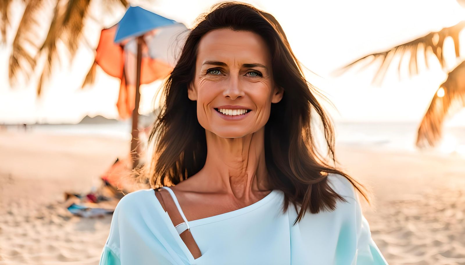 Woman in Bikini on Beach Vacation