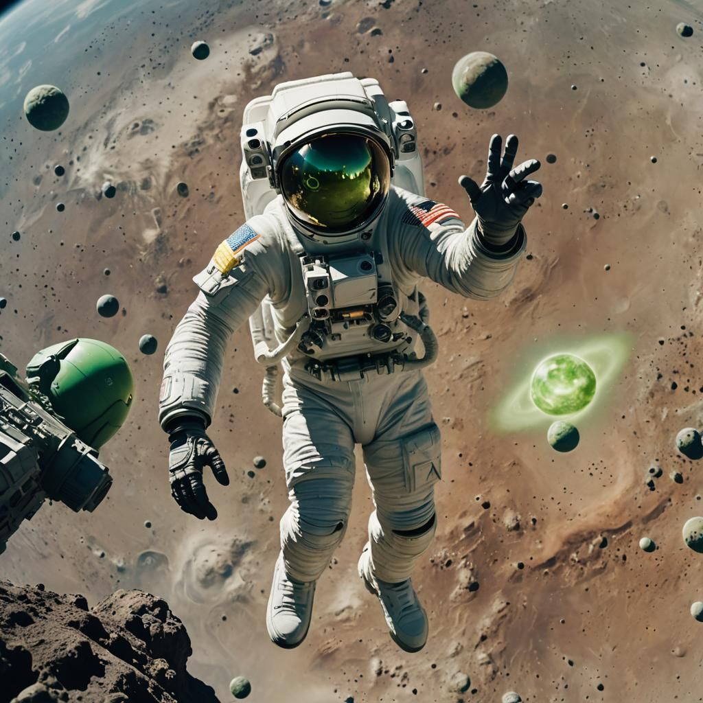 Astronaut's Close Encounter: Alien Photobomb in Space