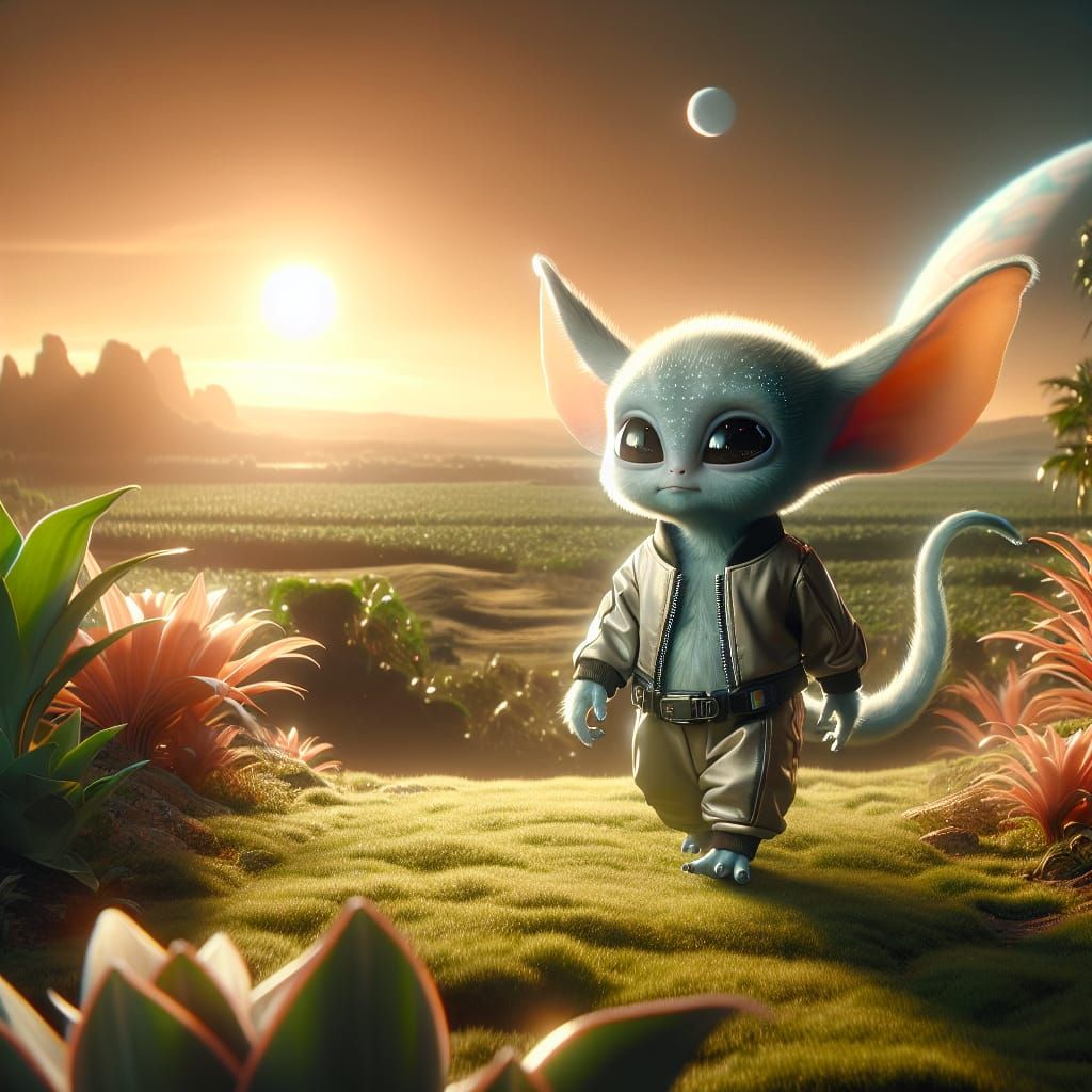 Adorable Alien Pilot on an Extraterrestrial World