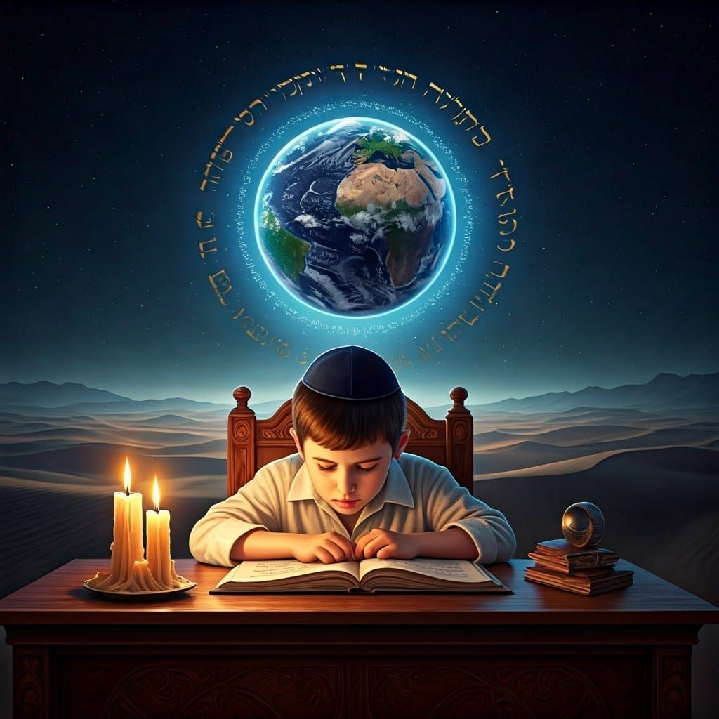 Ethereal Earth Suspended by Sacred Letters