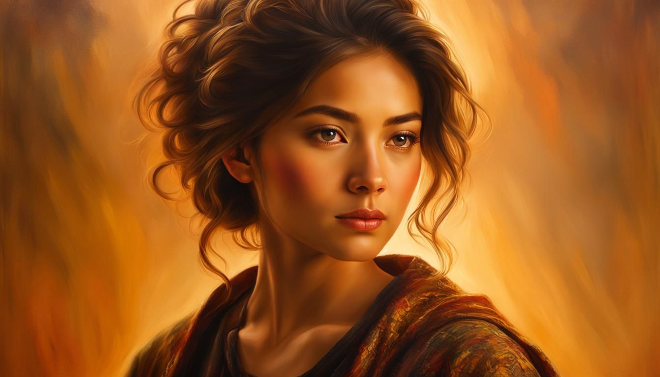 Expressive Oil Painting Portrait with Chiaroscuro Lighting