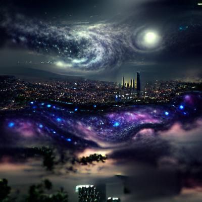 Detailed Matte Painting of a Night Galaxy