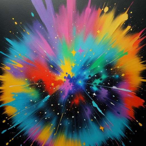 Galaxy as Graffiti Art with Melting Paint Effects