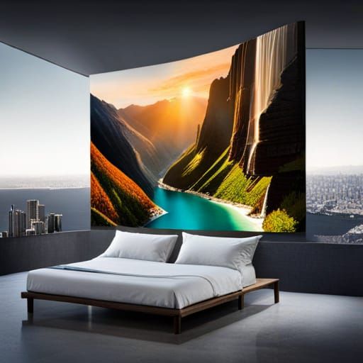 Hyperrealistic Mountain Valley at Sunrise and Sunset