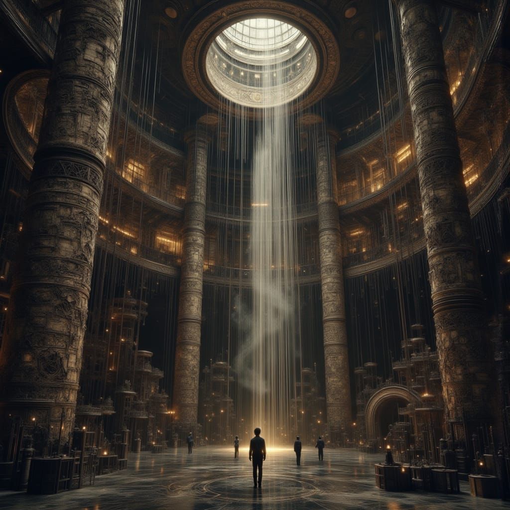 Industrial Chimney Cleaners in Dramatic Lighting