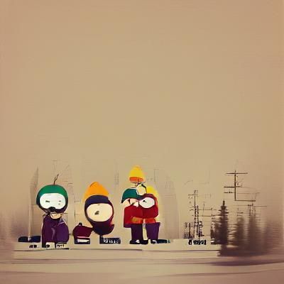 South Park Characters in Cartoon Style