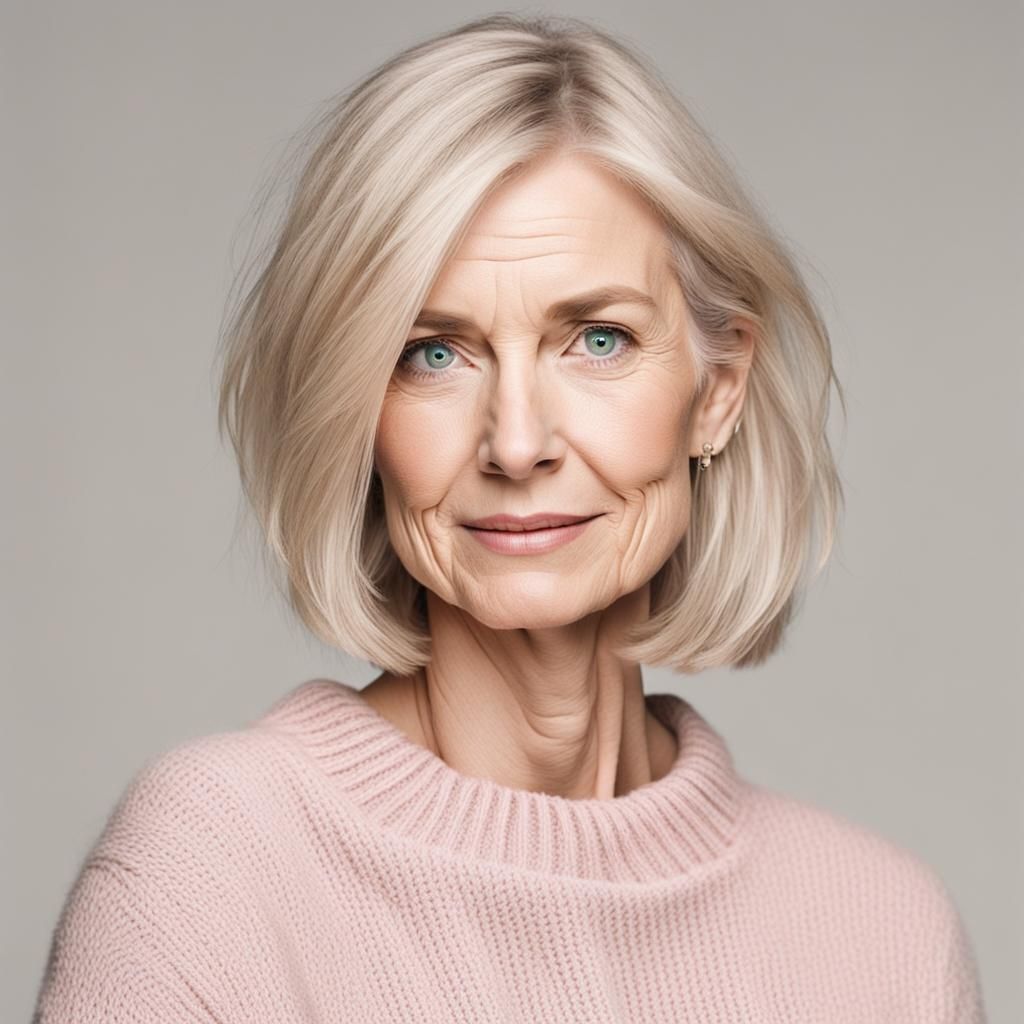Portrait of a Fair Woman with Blonde Bob