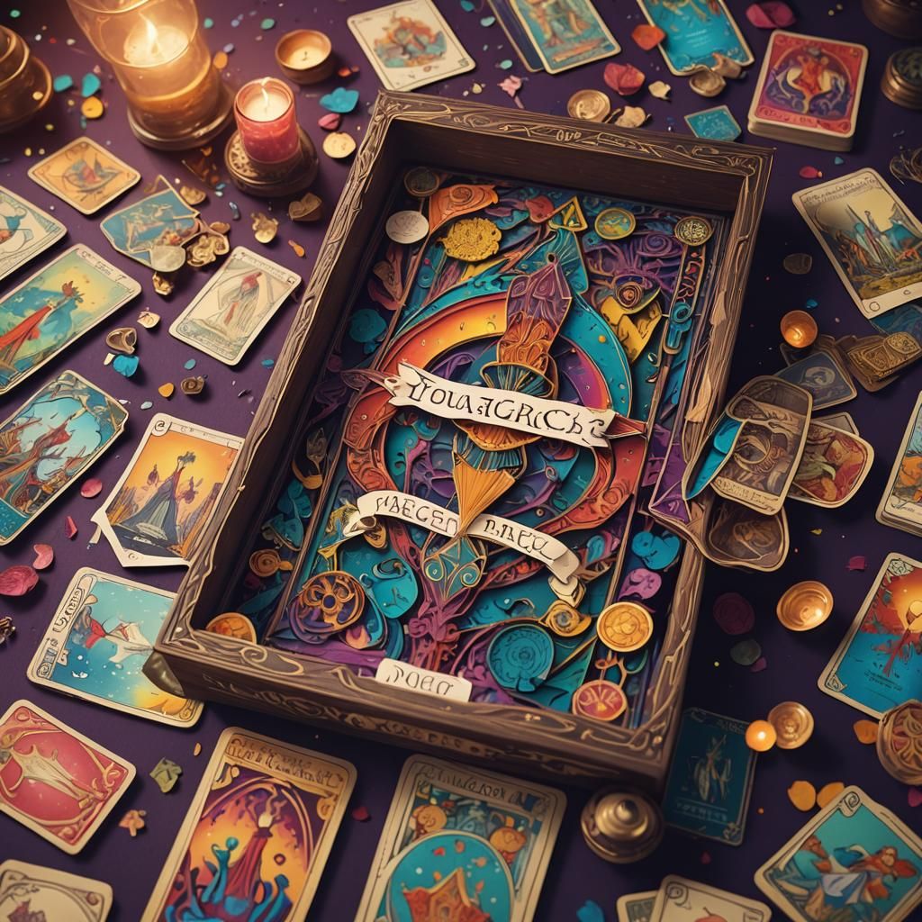 Psychedelic Tarot Card Shadow Box in 3D