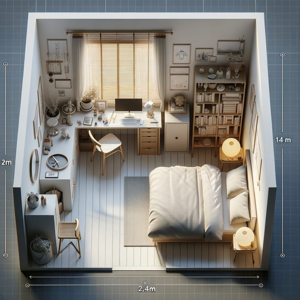 Modern Minimalist Study in Realistic 3D