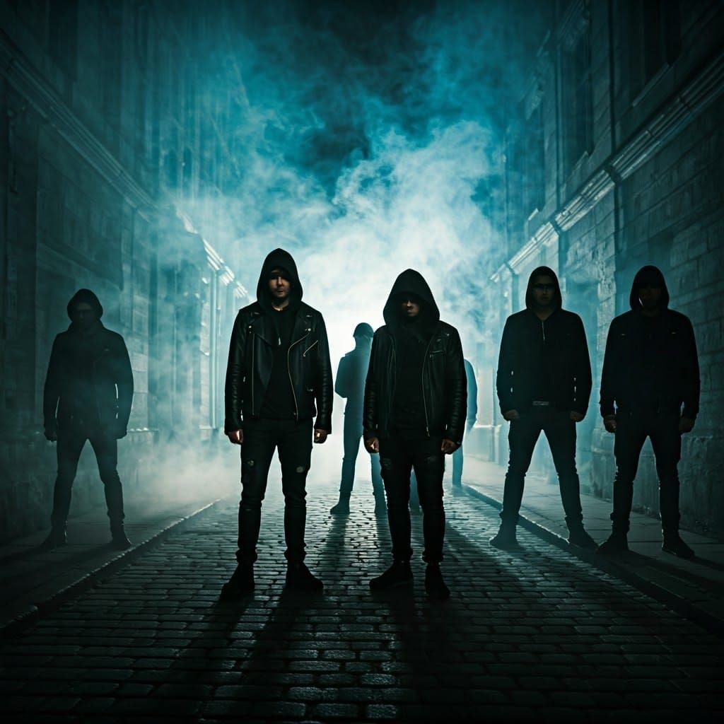 Film Noir Scene in Fog-Shrouded Alleyway