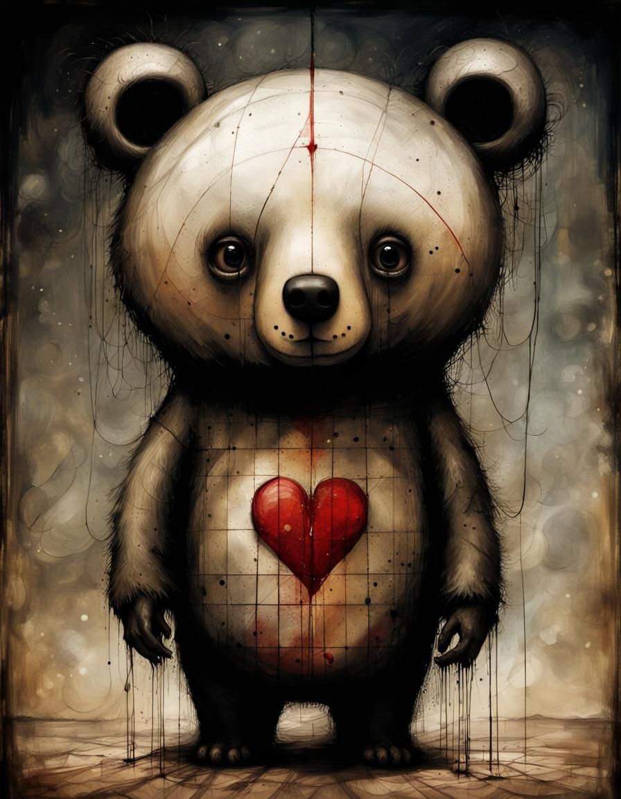 Demonic Cyborg Bear in Volcanic Hyperspace