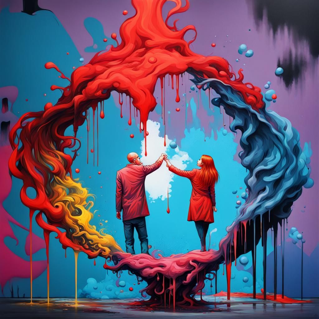 Vibrant Graffiti Art of a Couple