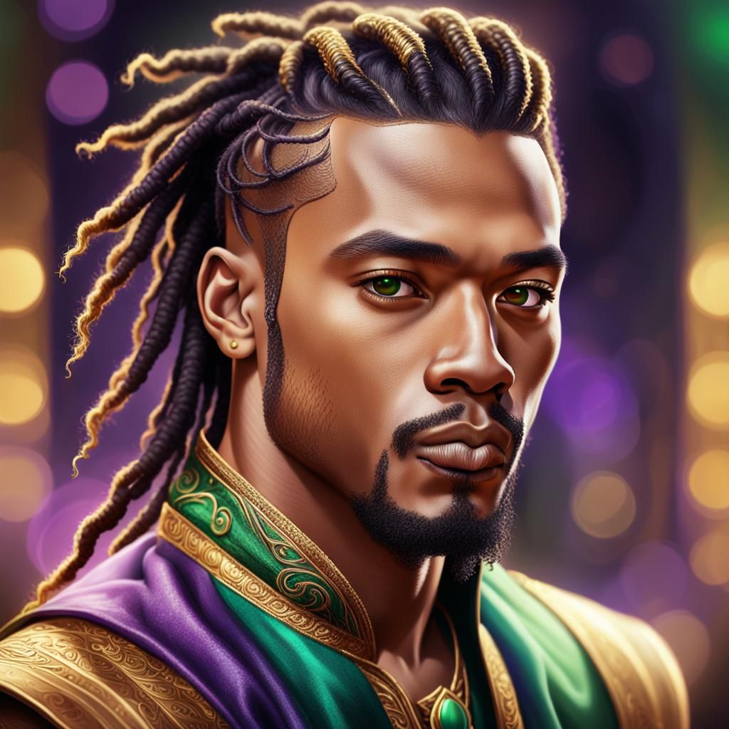 Hyperrealistic Portrait of a Blasian Prince