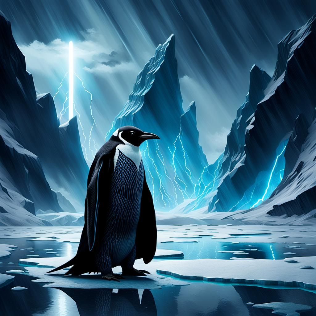 Wanted Poster of  a Sith lord Penguin