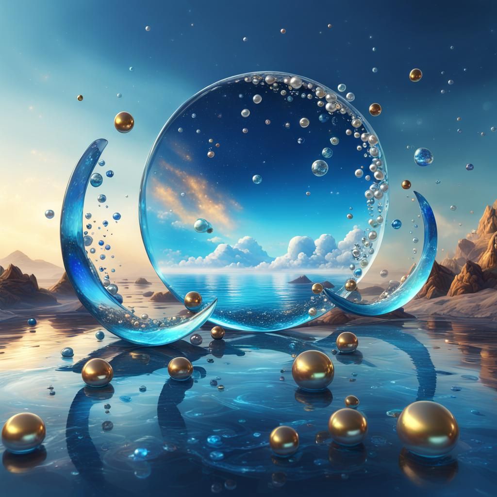 Pearls and Glass Circles in Fantasy Art Style