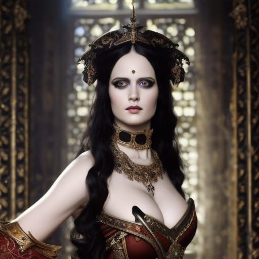 Eva Green as Gothic Goddess: Digital Art Portrait