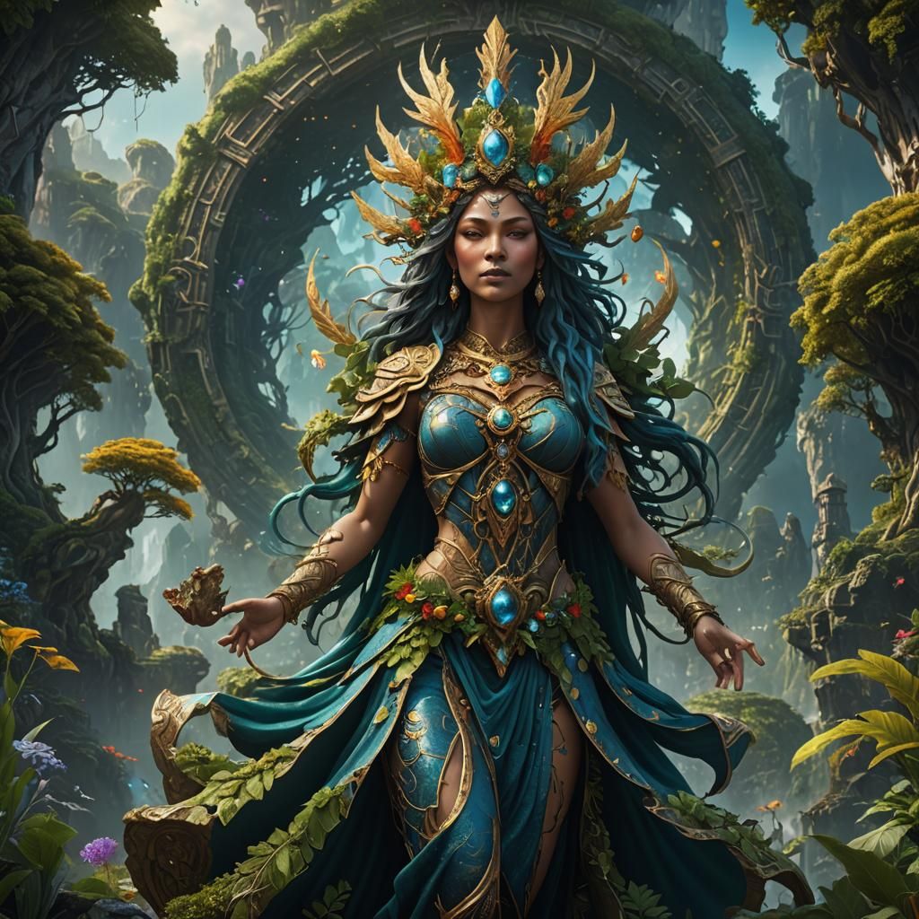 Earth Goddess Gaia: Detailed Fantasy Concept Art