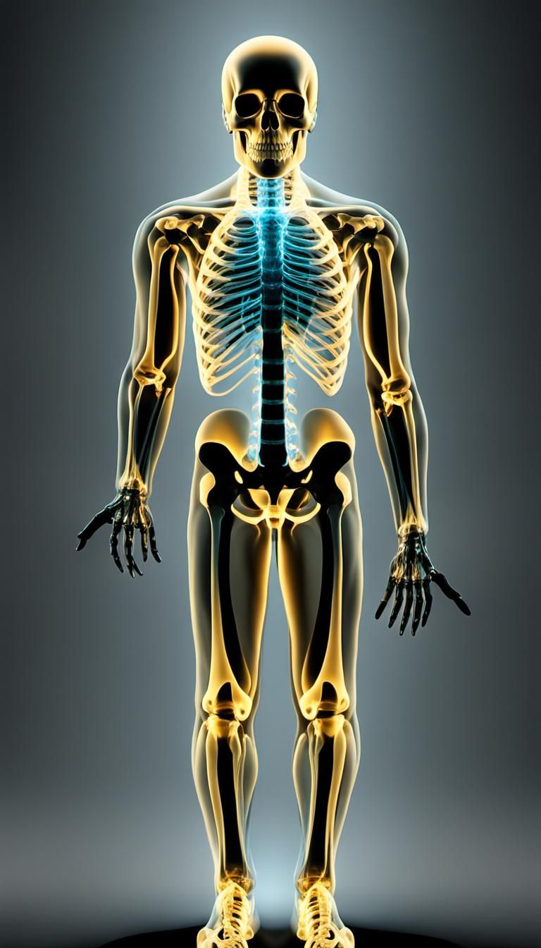 Full Human body with intricate detailed of skeleton and nerve system
