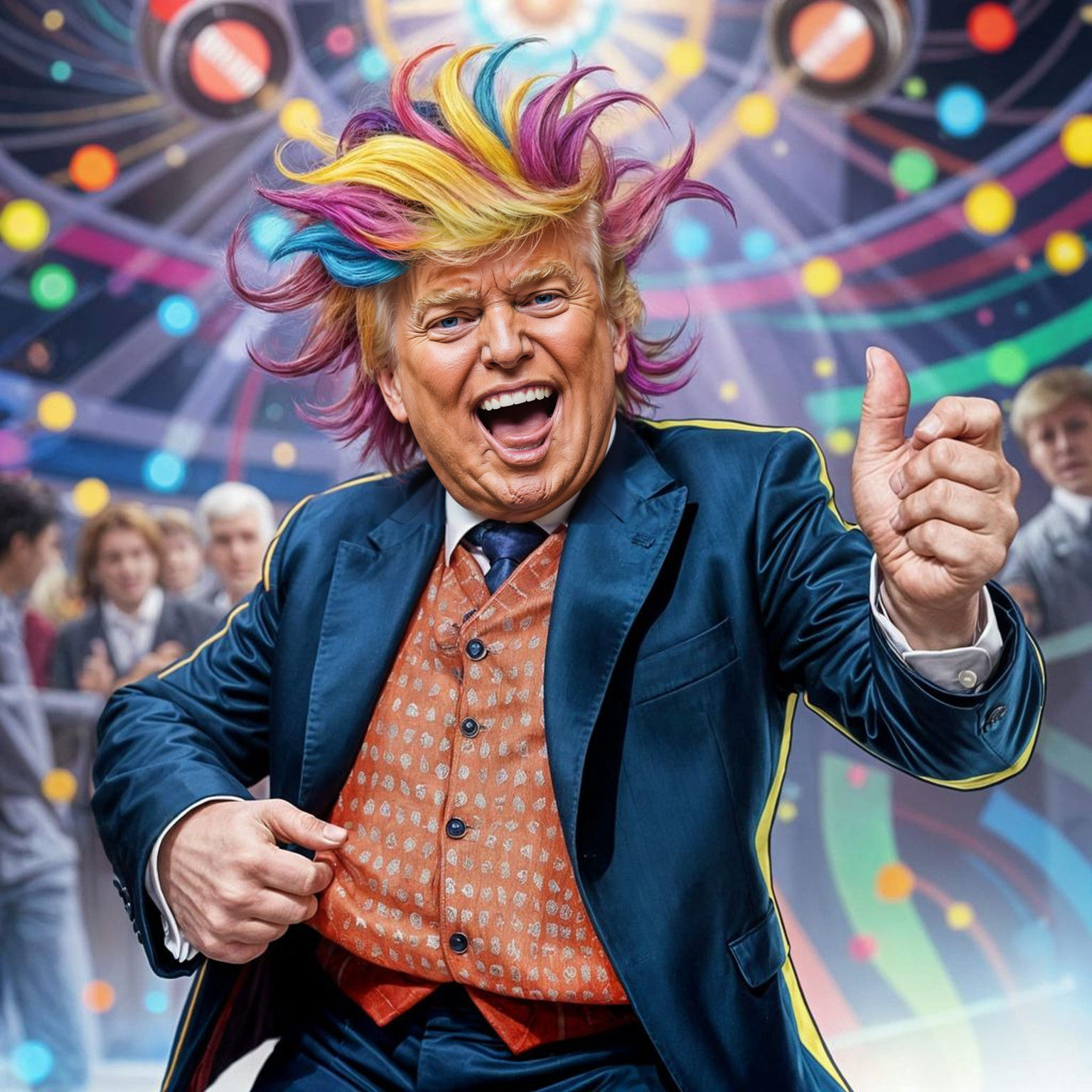 Vibrant Trump Dances with Reckless Abandon in Surrealist Met...