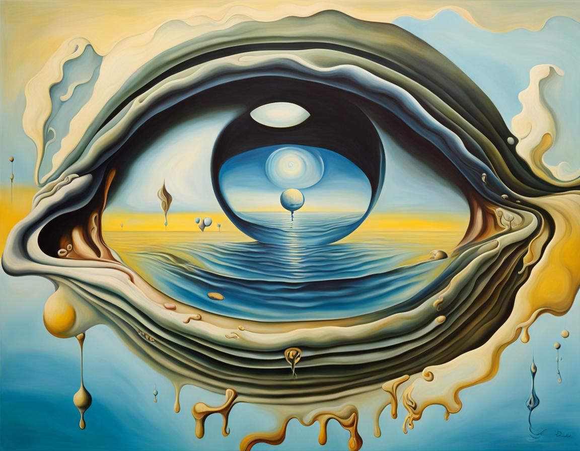 Surreal Melting Landscape in Dali Style