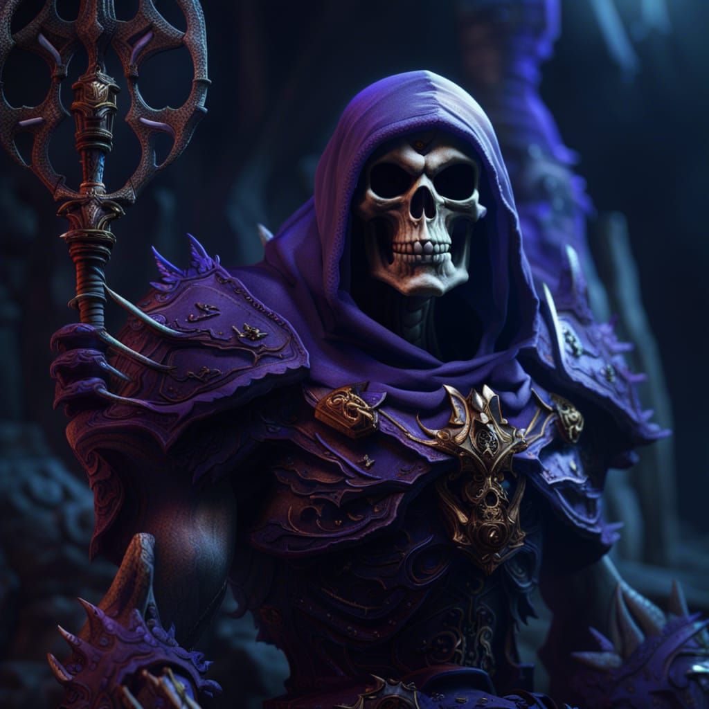 Detailed Skeletor Concept Art in Deep Color
