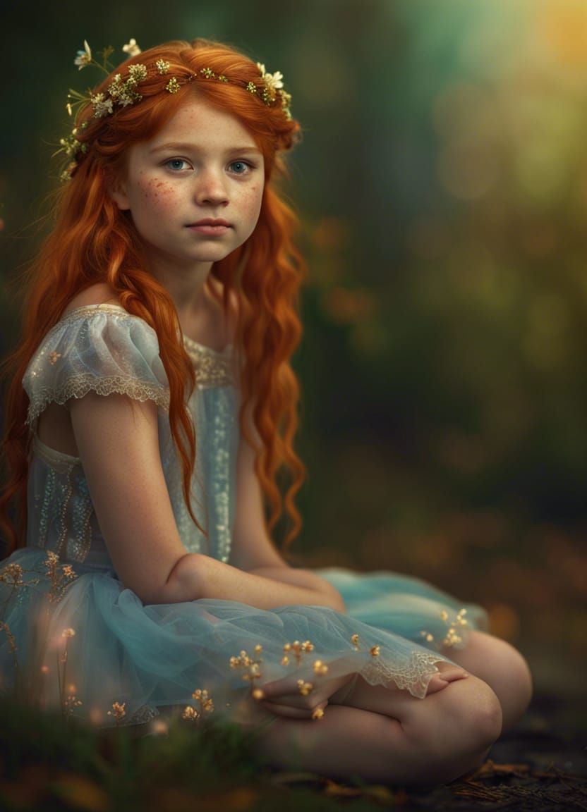 Freckled Girl in Fairy Princess Costume