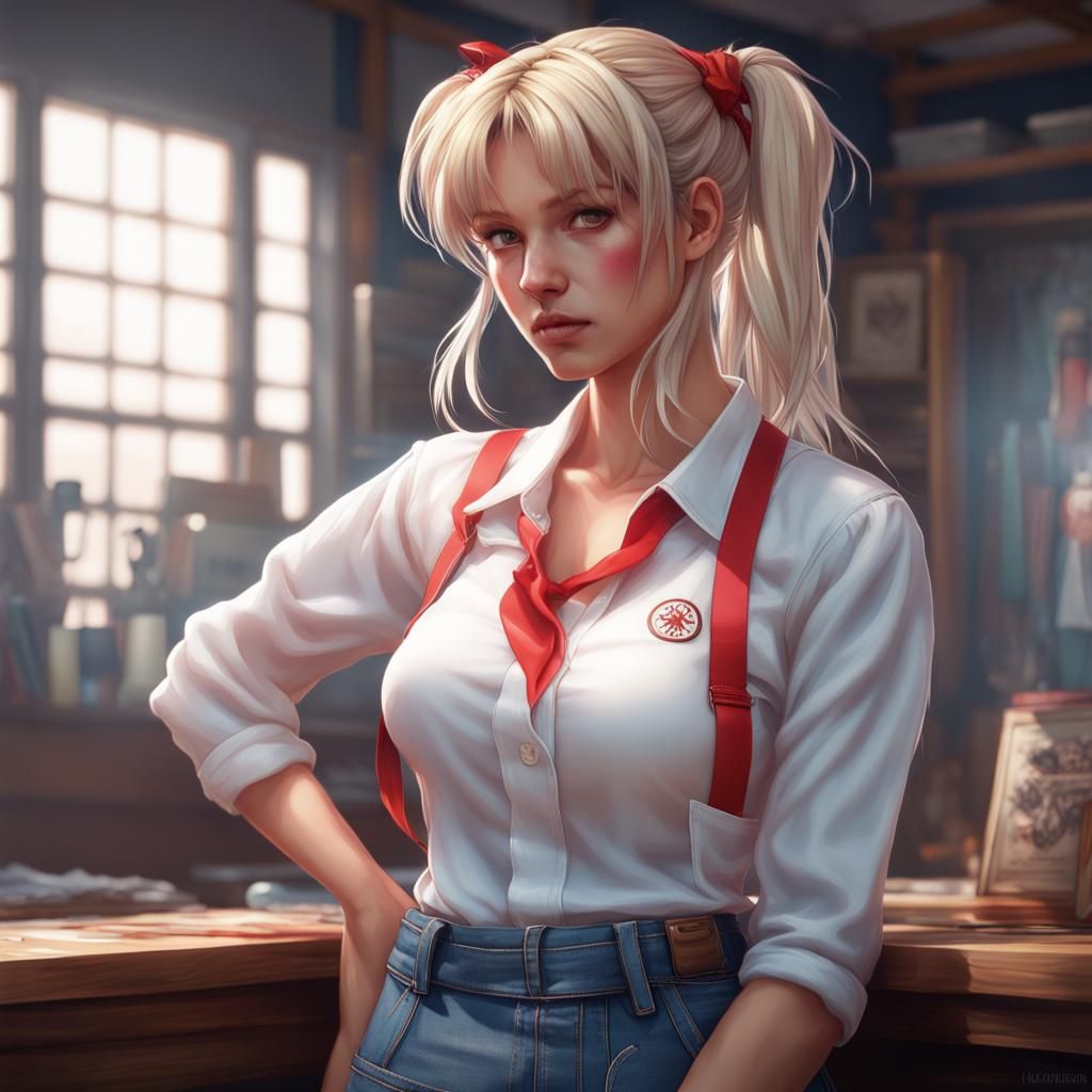 Anime Girl Portrait with Volumetric Lighting