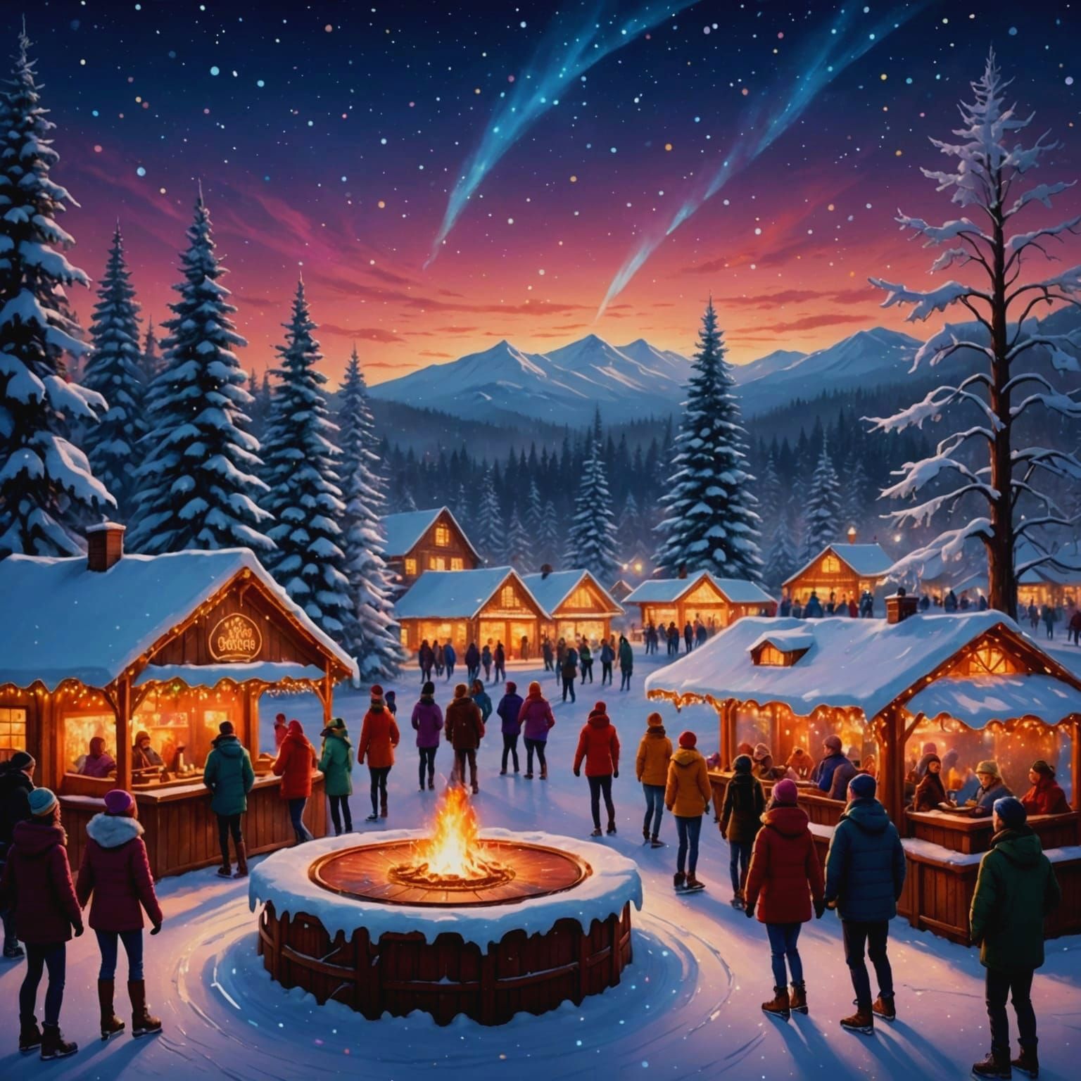 Winter Wonderland Ice Skating Rink at Christmas Market