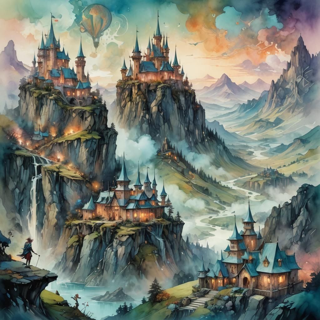 Fantasy in shades of purple by Leonardo da Vinci,  Happy spl...