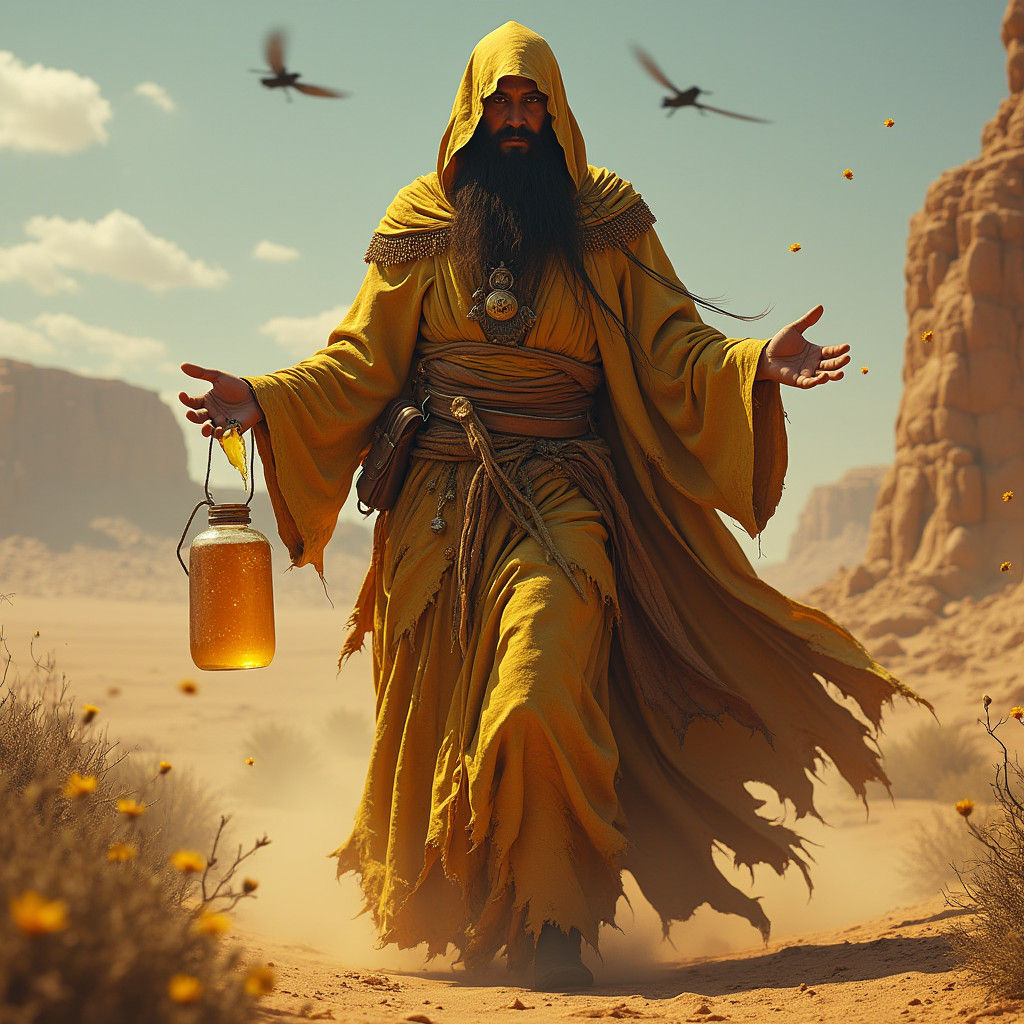 Charismatic Desert Figure with Poisoned Honey